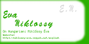 eva miklossy business card